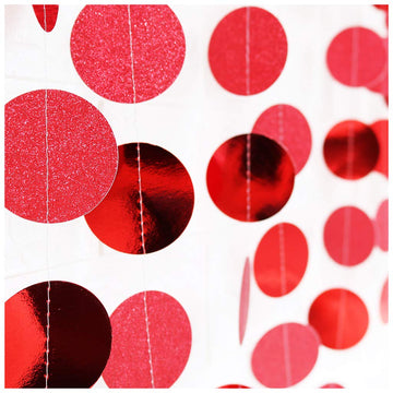 Flairs New York Happy Birthday String Decorations Party Props (Pack Of 1 String Decorations, Red Glitter Polka Dots)