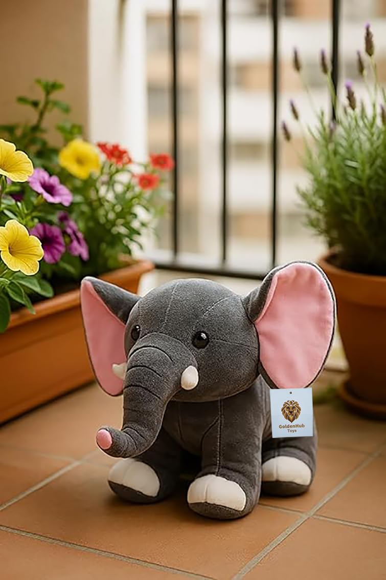 GOLDENHUB TOYS Teddy Elephant Standing Soft Plush Toy
