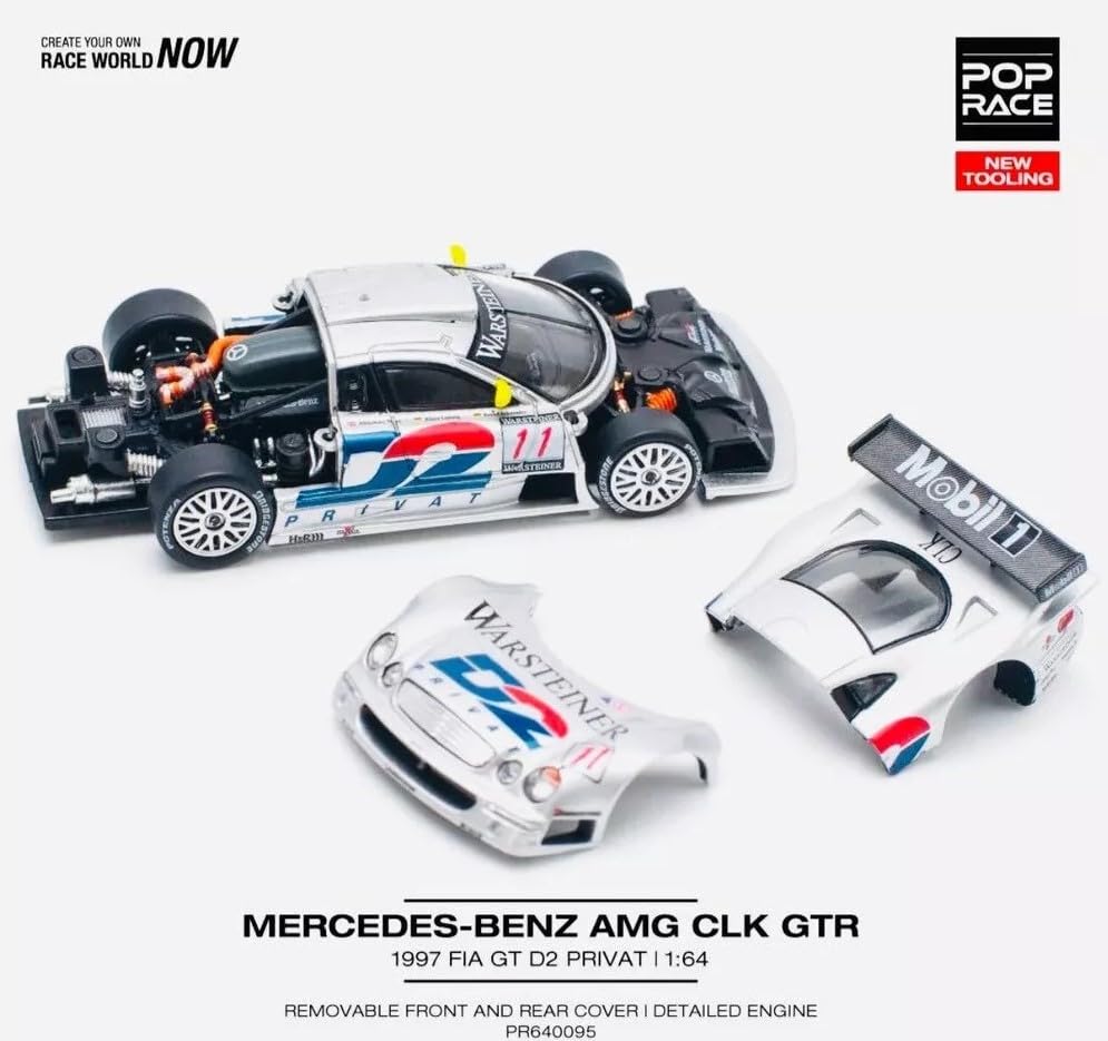 Generic Diecast Model Car 1:64 Mercedes-Benz CLK AMG GTR 1997 Limited Edition Metal 2.75 inches