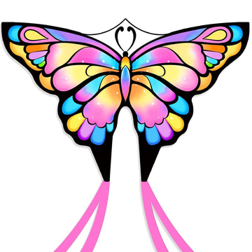 Simxkai Butterfly Kite For Kids & Adults, Easy To Fly Big Kite For Beginners Pink