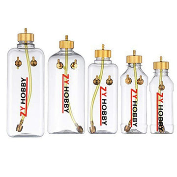 RC Engine Gas Fuel Tank 500ml, ZYHOBBY RC Transparent Fuel Bottle/Model Airplane Gas Tank 145 X 64mm- Shipped from US Warehouse