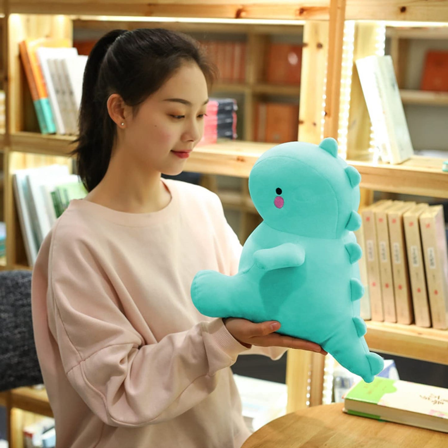 Vhyhcy Cute Dinosaur Plush Toys, Fat Dinosaur Stuffed Animals Toys Dolls, Soft Plush Stuffed Animal Dino Plushie, Birthday Gifts For Kids Girls Boys Light Blue 20 Inch