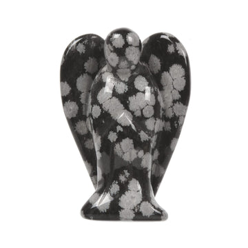Justinstones Carved Snowflake Obsidian Gemstone Peace Angel Pocket Guardian Angelhealing Statue 2 Inch