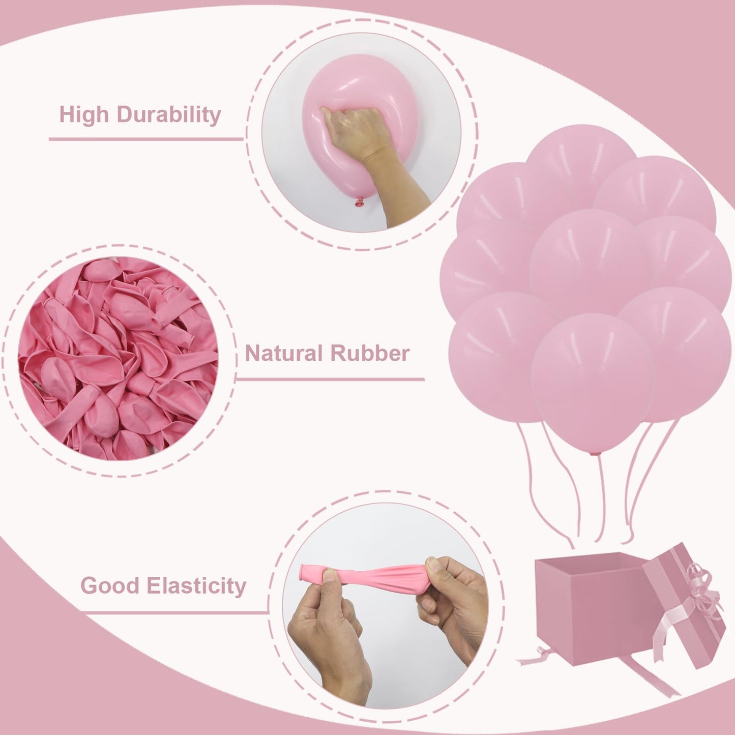 Pastel Pink Balloons In Different Sizes 5 10 12 18Inch-134Pcs Pastel Pink Balloons For Garland Arch