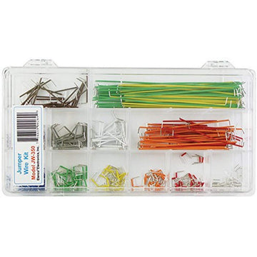 Elenco 350 Piece Pre-Formed Jumper Wire Kit | Diy Prototyping Projects | 350 Lengths Of Pre-Stripped - Pre-Formed Awg #22 - Solid, Color Coded Wire | 14 Different Lengths | Storage Case Included
