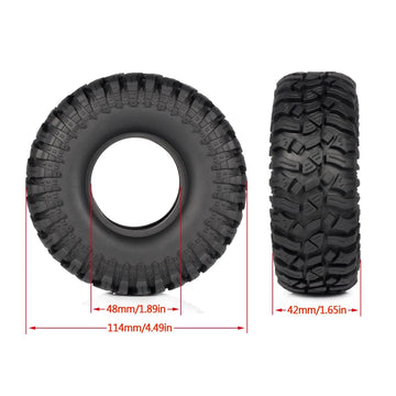 4Pcs Rubber 114X42Mm 1/10 Rc Crawler 1.9 Tires With Foam Inserts For Gen7 Gen8 Scx10 Trx4 Upgrades (B-114X42Mm)