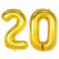Flyloons 20 number Golden Foil Balloon 16 inch Size Birthday Decoration Items Pack of 2 | 20th Year Balloons | Twenty