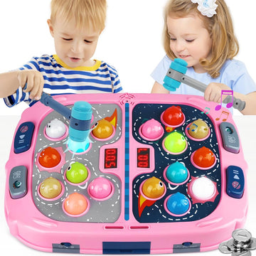 Whack Mole Game,Toys For 3-12 Year Old Boys And Girls,Pounding Toys For Toddlers,Birthday Gifts For 3 4 5 6 7 8+ Girls Kids,Interactive Educational Toys With Sound And Light,Pk Mode With 2 Hammers
