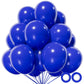 110Pcs Blue Balloon 12 Inch, Blue Latex Balloon For Birthday Party Baby Shower Wedding(With 2 Ribbons).