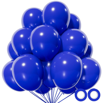 110Pcs Blue Balloon 12 Inch, Blue Latex Balloon For Birthday Party Baby Shower Wedding(With 2 Ribbons).