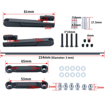 Benedict Harry Alloy Rear Anti-Sway Bar Swaybar Set for 1/10 RBX10 Ryft 4WD Brushless Rock Bouncer RTR