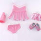 Pink Cheerleader Uniform with Shoes and Accessories 6PCS Outfit for 18-Inch Dolls | enhanced Quality & Trendy Design | Dolls Clothes | Outfit Fashions for Dolls for Popular Brands