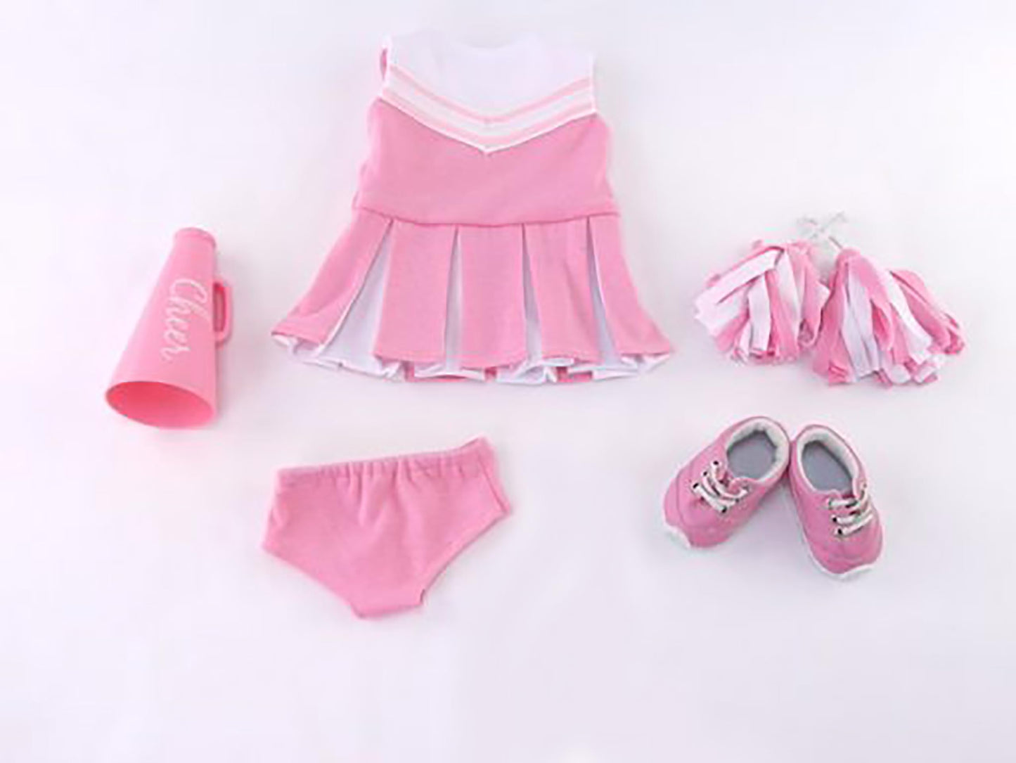 Pink Cheerleader Uniform with Shoes and Accessories 6PCS Outfit for 18-Inch Dolls | enhanced Quality & Trendy Design | Dolls Clothes | Outfit Fashions for Dolls for Popular Brands