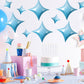 TONIFUL 30Pcs 26In&10In Star Balloons Large Blue Four Pointed Star Shape Foil Balloons Mini Star Mylar Balloons for Birthday Wed