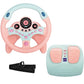 RedCrab Steering Wheels with Brake and Gas Pedals Toy for Kids,Simulated Driving for Toddlers with Light and Music, Pretend Driv