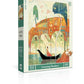New York Puzzle Company 1000 Piece Jigsaw Puzzle - Victo Ngai Crossing Borders - Cardboard - Blue and Green - Family Game Night Fun