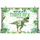 Hilioens Dinosaur Birthday Backdrop, 7'×5', Green Polyester, Model BK-068-WD, 3rd Birthday Party Decorations