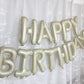 Happy Birthday Banner Beige Cream Matte White Sand Women Boy Girl Men Neutral Teddy Bear Birthday Decorations Boho Groovy Bday P