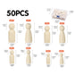 Kthzi Wooden Peg Dolls With A Storage Case, 50Pcs Unfinished Wooden People For Diy And Painting, Nature And Plain Wooden Figures