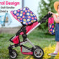 Fash N Kolor | Foldable Pram For Baby Doll With Flower Design With Swiveling Wheel Adjustable Handle Bassinet Stroller With Baby