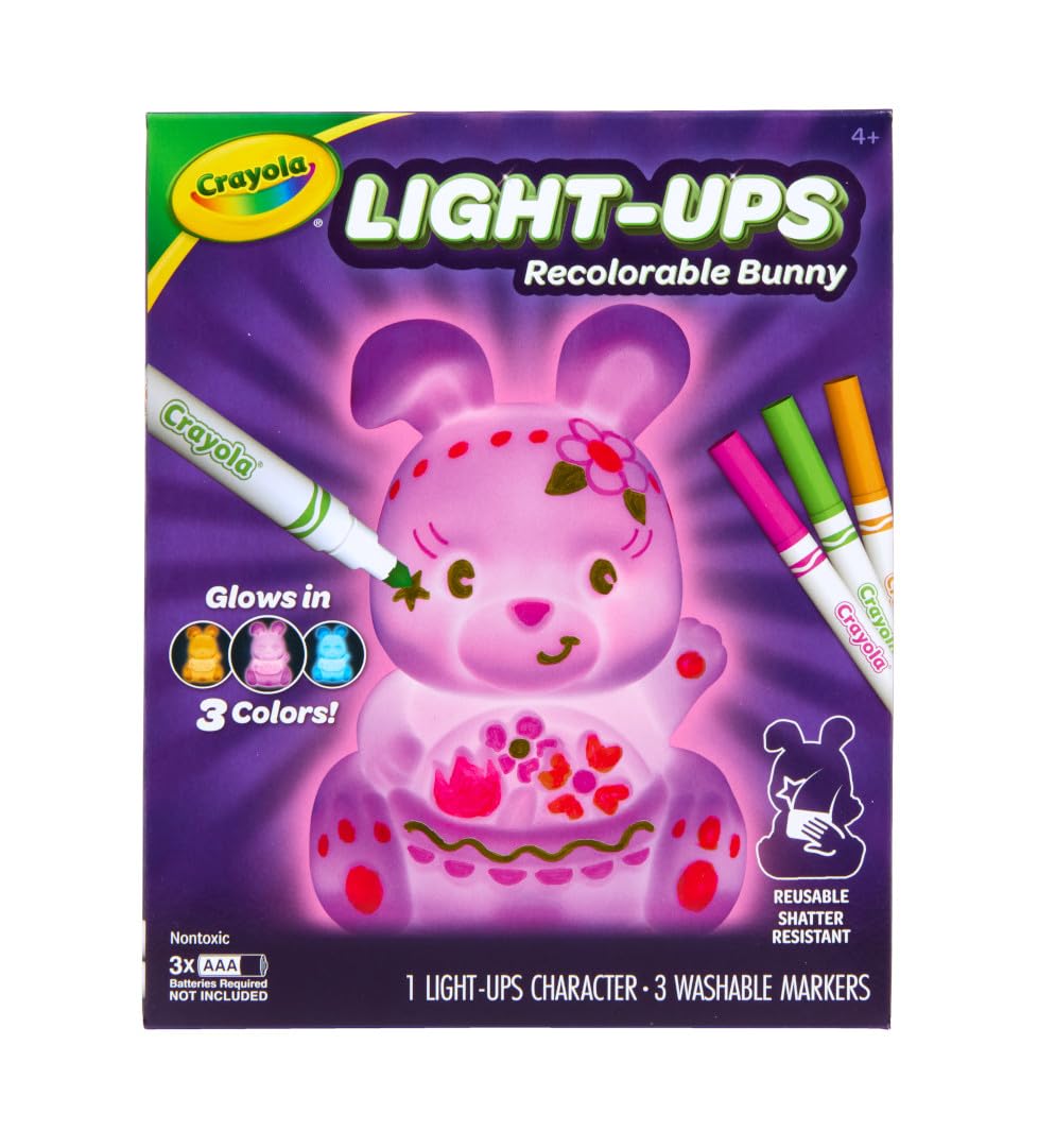 Crayola Light-Ups - Easter Bunny, Light Up Toy Bunny, Reusable Coloring Toy, Easter Decor, Easter Crafts & Basket Stuffers, Bunn