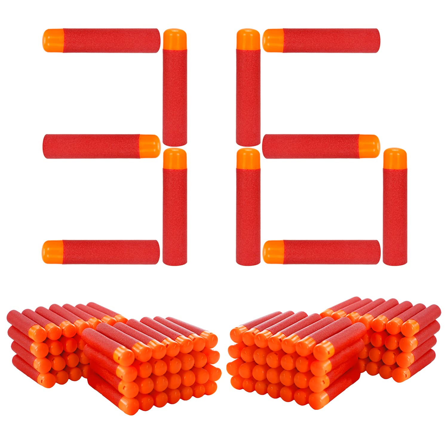 EKIND 9.5cm Foam Darts Compatible for Nerf advanced Mega Series 36-Dart Refill Pack (Red)