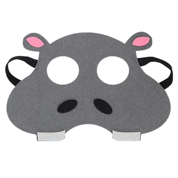 Jtnohx Felt Animal Masks, 10 Pcs Halloween Mask, Animal Costume for Birthday Party Supplies (hippo Mask)