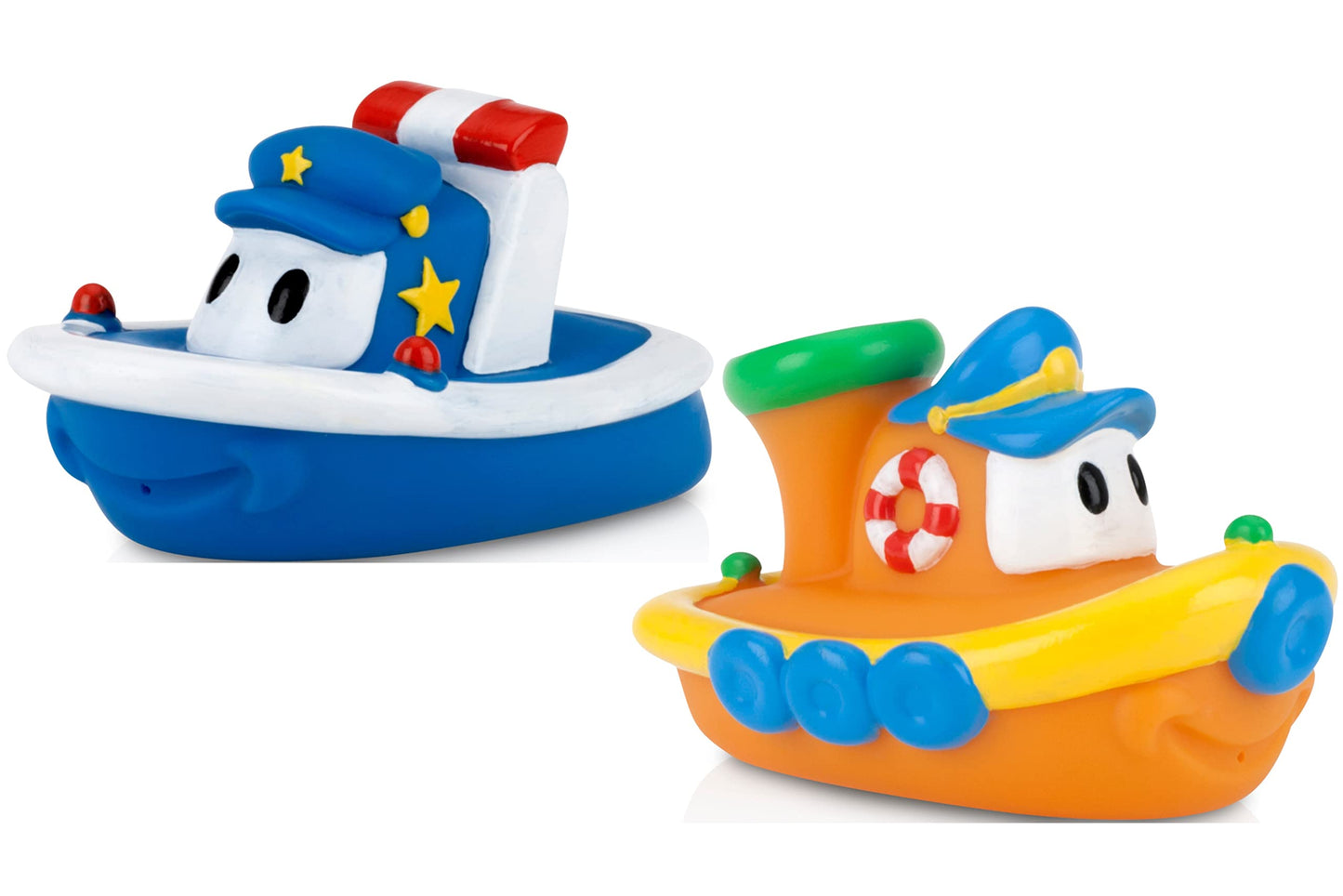 Nuby 2-Pack Tub Tugs Floating Boat Bath Toys, Colors May Vary, (Pack Of 2)
