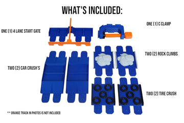 TechConnext Ultimate Monster Truck Track Ramp Add-On, Small, Blue, Plastic - Compatible with Hot Wheels & Monster Jam Trucks