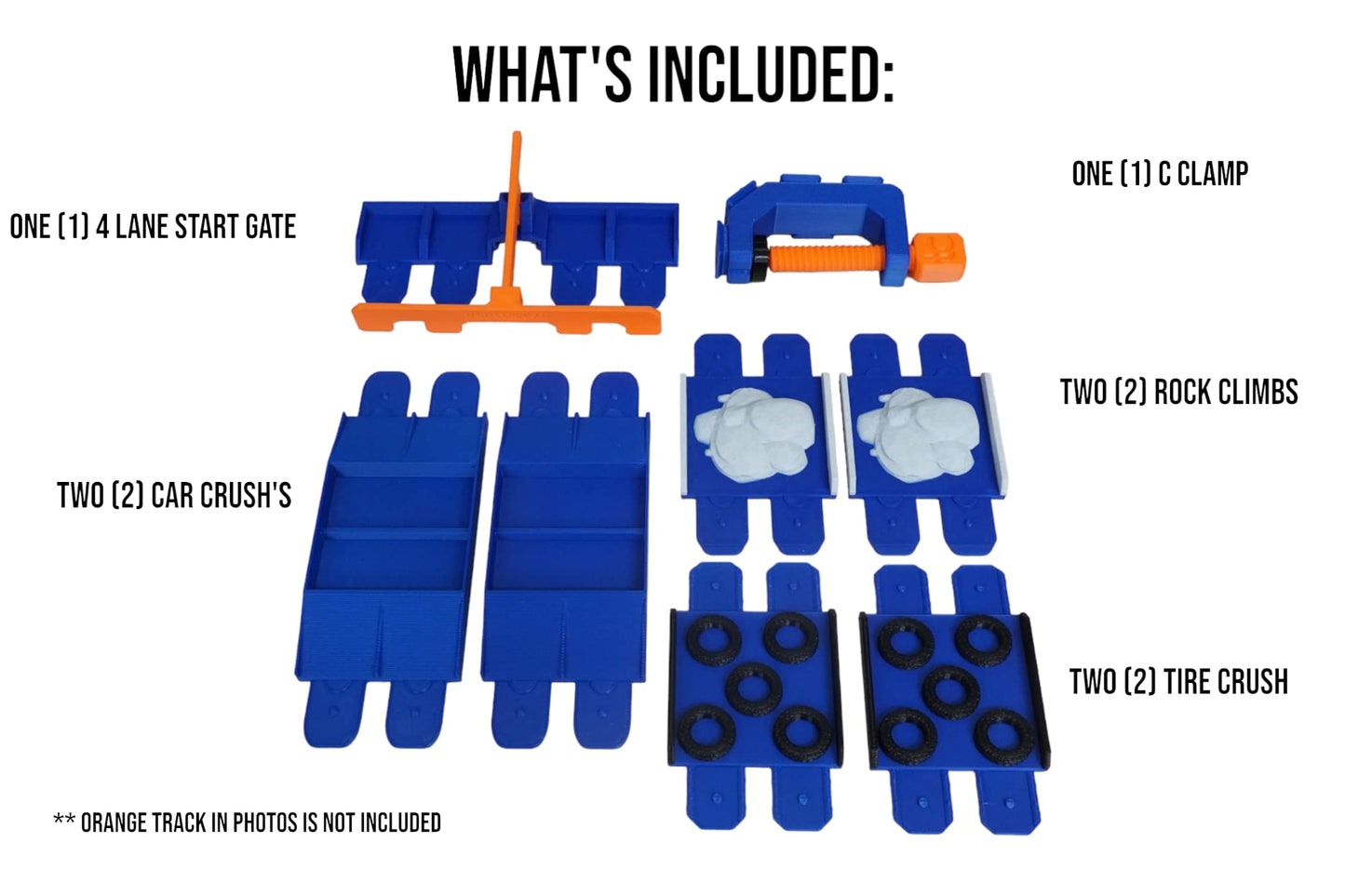 TechConnext Ultimate Monster Truck Track Ramp Add-On, Small, Blue, Plastic - Compatible with Hot Wheels & Monster Jam Trucks