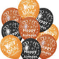 52 Pcs Black Gold Birthday Balloons With Birthday Party Pattern Children'S Birthday Balloons Decoration Suitable For Girls Boy B