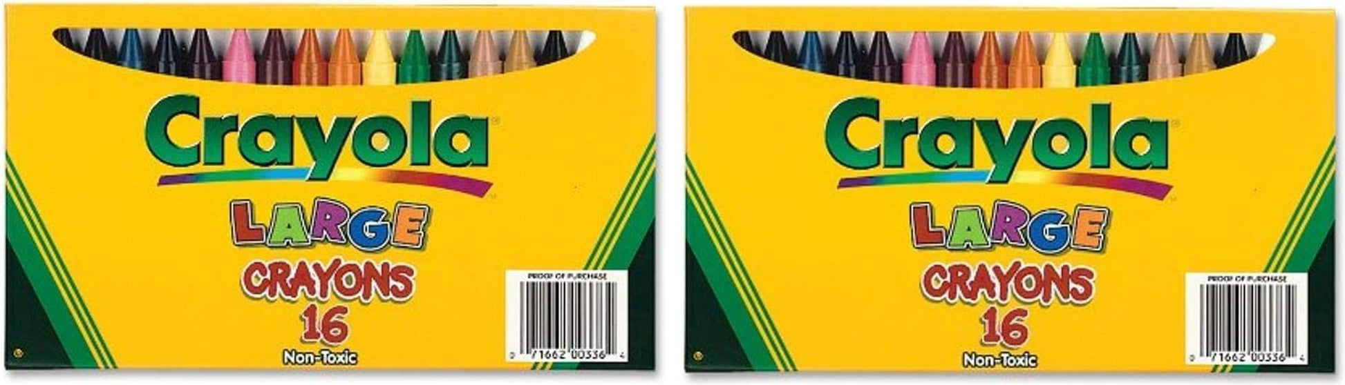 Crayola Large Crayons, Classic Colors, 16 Count (Pack of 2)