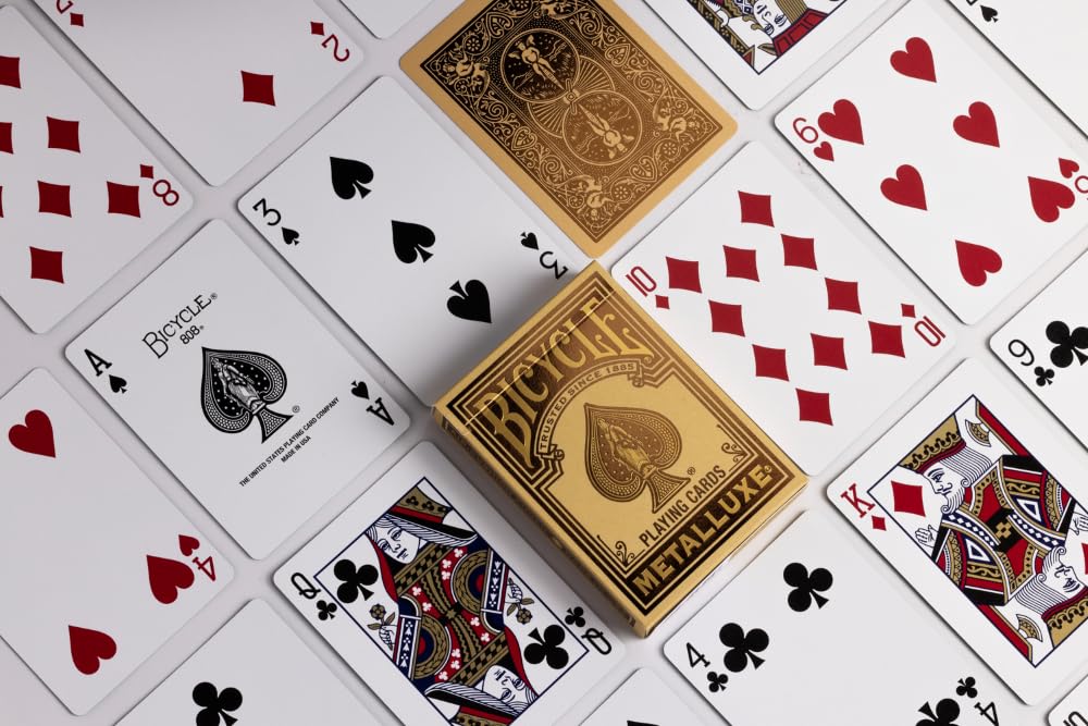 Bicycle Metalluxe Gold Playing Cards - enhanced Metal Foil Finish - game-style Size