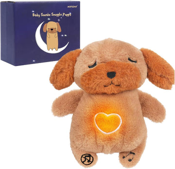 Mofusan Soothe Snuggle Dog Plush, Soothing Breathing Dog Stuffed Animal For Anxiety Adults And Kids, Lights Music And Realistic