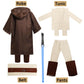 shyhand 4PCS Kids Costume Tunic Uniform Hooded Robe Pants with Belt Lightsaber Halloween Cosplay Outfit for Boys Girls