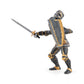 Papo Armored Black Knight Figure - 8cm Plastic Toy - Black, Model 39275