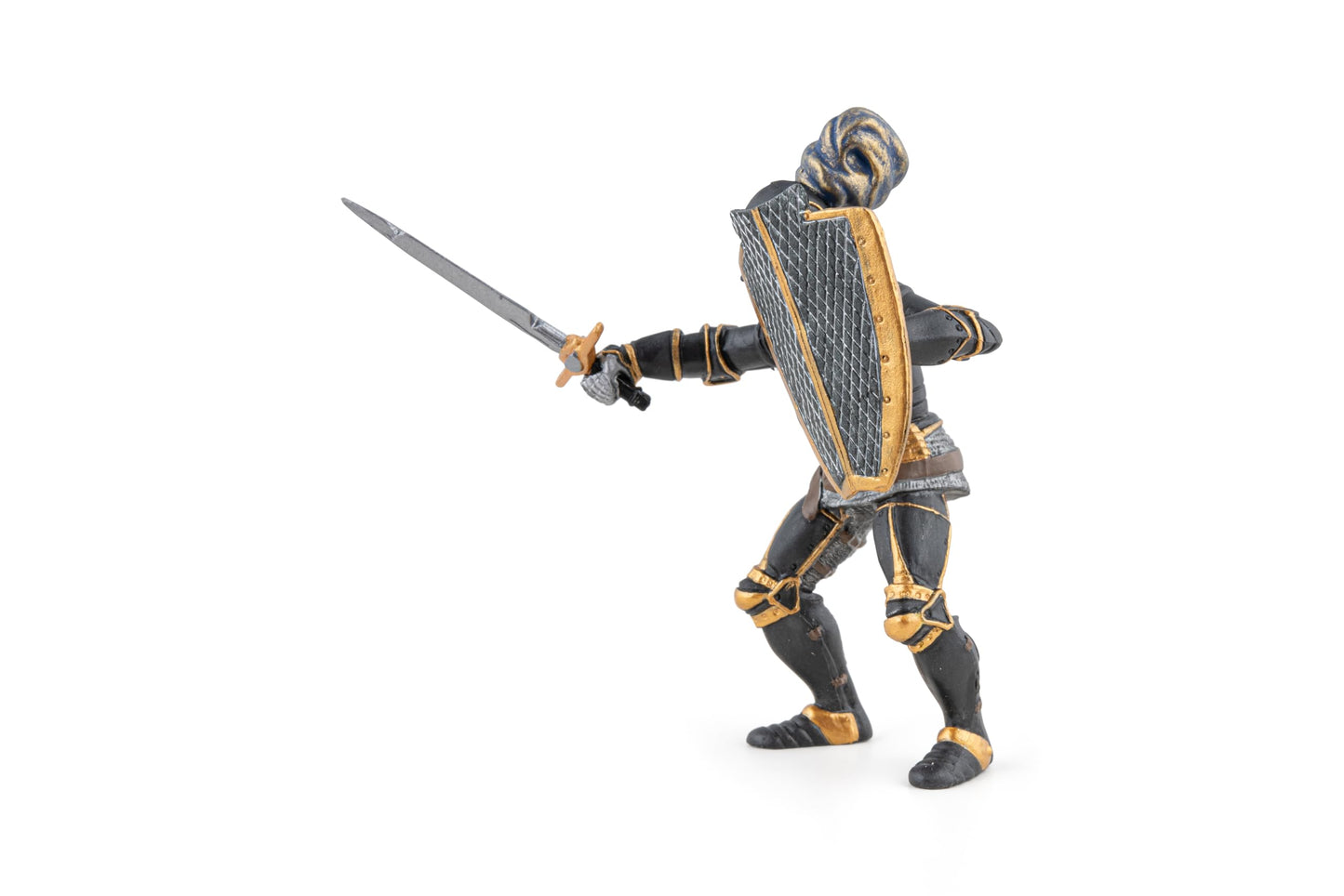 Papo Armored Black Knight Figure - 8cm Plastic Toy - Black, Model 39275