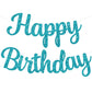 Beishida Light Blue Happy Birthday Banner - No Diy,10Feet,Pre-Strung-Glitter Happy Birthday Sign, Happy Birthday Garland,Happy B