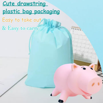 Zaring Cute Pink Pig Money Box Plastic Piggy Bank For Kid'S Birthday Gift Without Box (Pink-With Drawstring Plastic Bag)