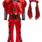 Girls Kids Rise Of Red Costume Halloween Cosplay Includes Jacket Skirt Pants Wig 4-Piece Set 5-14Y