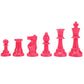 We Games Color Bright Plastic Staunton Tournament Chess Pieces With 3.75 In. King - Half Chess Set Of Chess Pieces Only, Pink