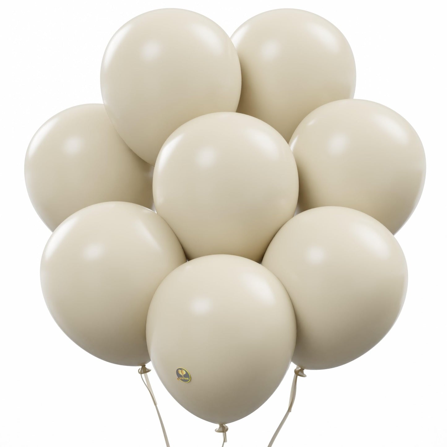 AFTERLOON Biodegradable Balloons 24 pcs Sand White 12 Inch, Matte Color Thickened Extra Strong Latex Helium Float, Multicolor Co