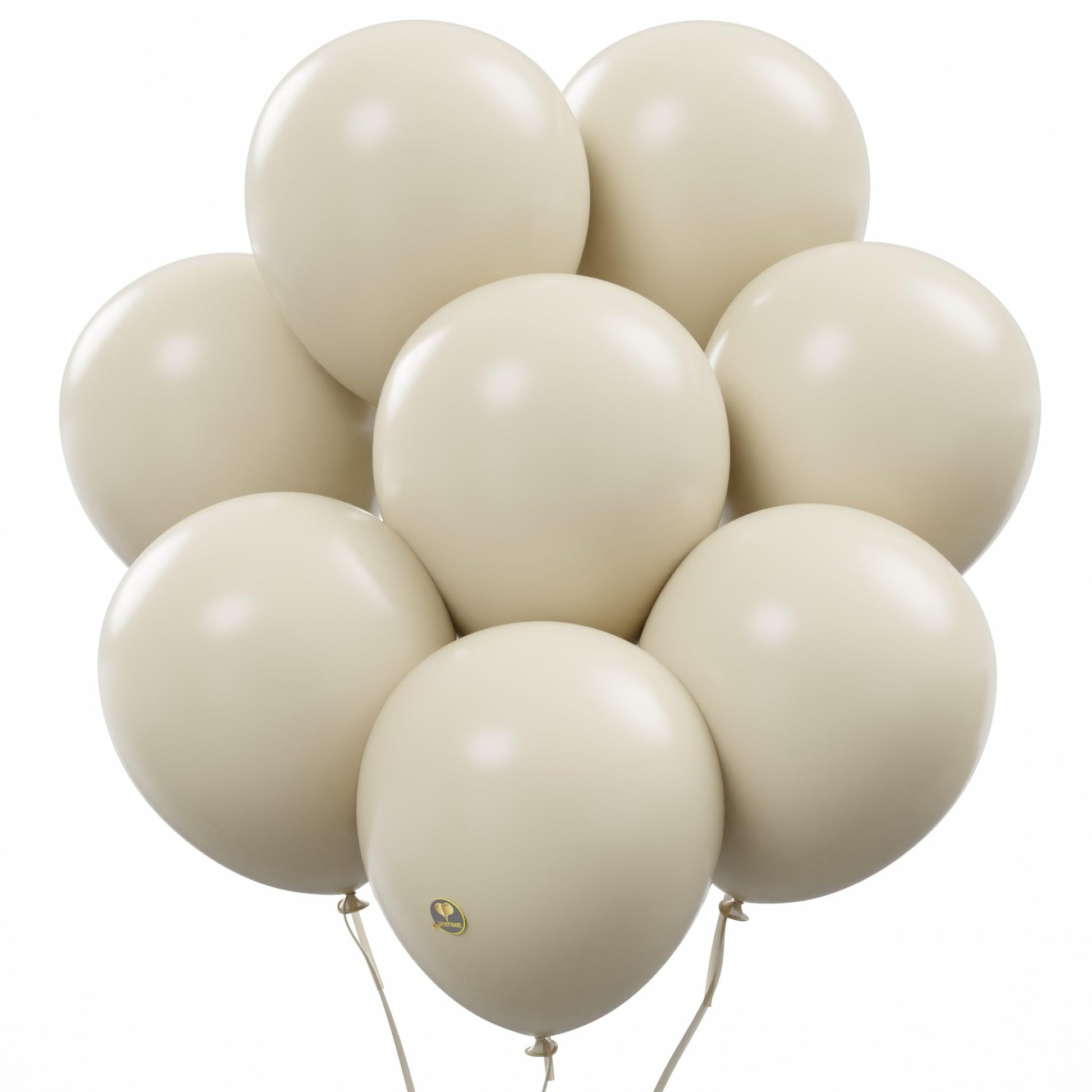 AFTERLOON Biodegradable Balloons 24 pcs Sand White 12 Inch, Matte Color Thickened Extra Strong Latex Helium Float, Multicolor Co