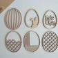 Curious Button Set Of 12 Pcs Easter 6 Style Wooden Cutout Unfinished Wood Egg Slices Easter Wooden Diy Paint Crafts Hanging Embe