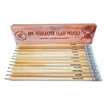 Power Beast Dungeon 12 Character Class Pencils for Dungeons and Dragons, D&D, Dungeon Master Gift, DND, D&D 5e, Pathfinder, Role