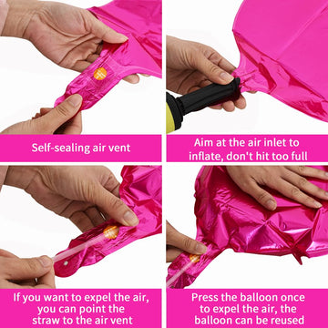 Toniful 40 Inch Hot Pink Large Numbers Balloon 0-9 Birthday Party Decorations,Foil Mylar Big Number 0 Balloon Digital 0 For Birt