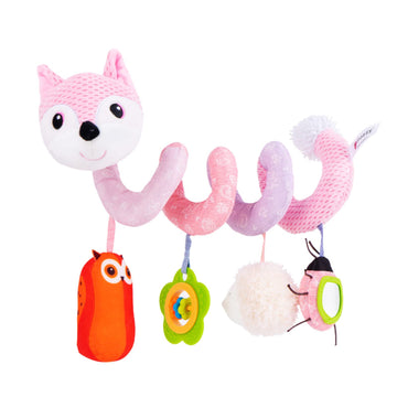 Jollybaby Baby Car Seat Stroller Toys, Plush Activity Hanging Spiral Activity Pram Crib With Music Box, Rattles, Squeaker For Ba