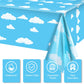 Tatuo Blue Sky White Clouds Birthday Party Supplies Cartoon Story Tablecloth Party Table Cover Cartoon Table Banner For Baby Kids Shower Birthday Decorations, 54 X 108 Inch(8 Pieces)