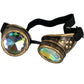 Raves Glasses With Rainbow Crystal Glass Lens Kaleidoscope Goggles Funky Prism Steampunk Glasses For Cosplay Party