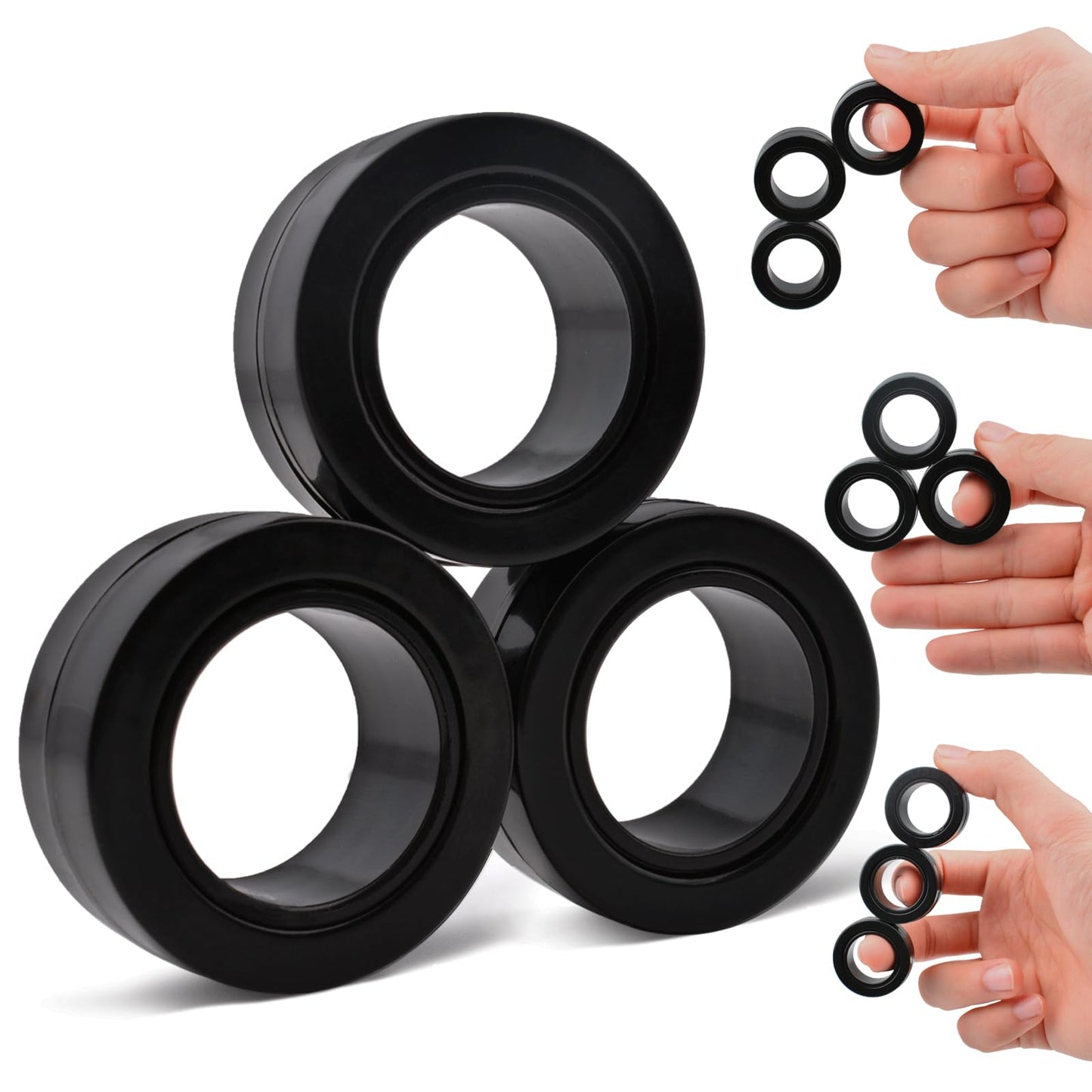 Cevioce 6 Pcs Magnetic Ring Fidget Toys Set,Easter Basket Stuffers Finger Spinner Pack For Teens Adults And Kids,Coolest Magnet 